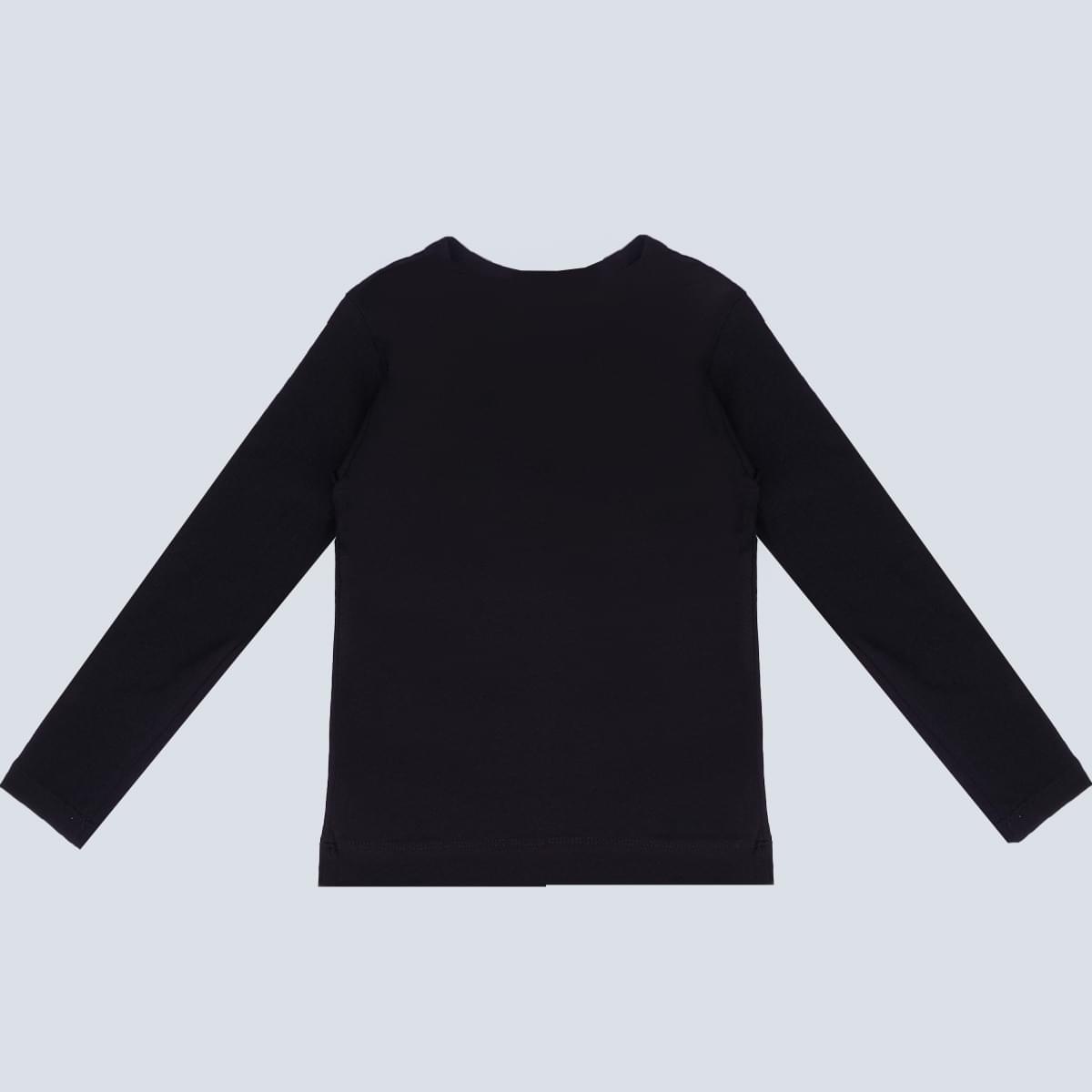 Camiseta Infantil Pampili Manga Longa Good Look Preta