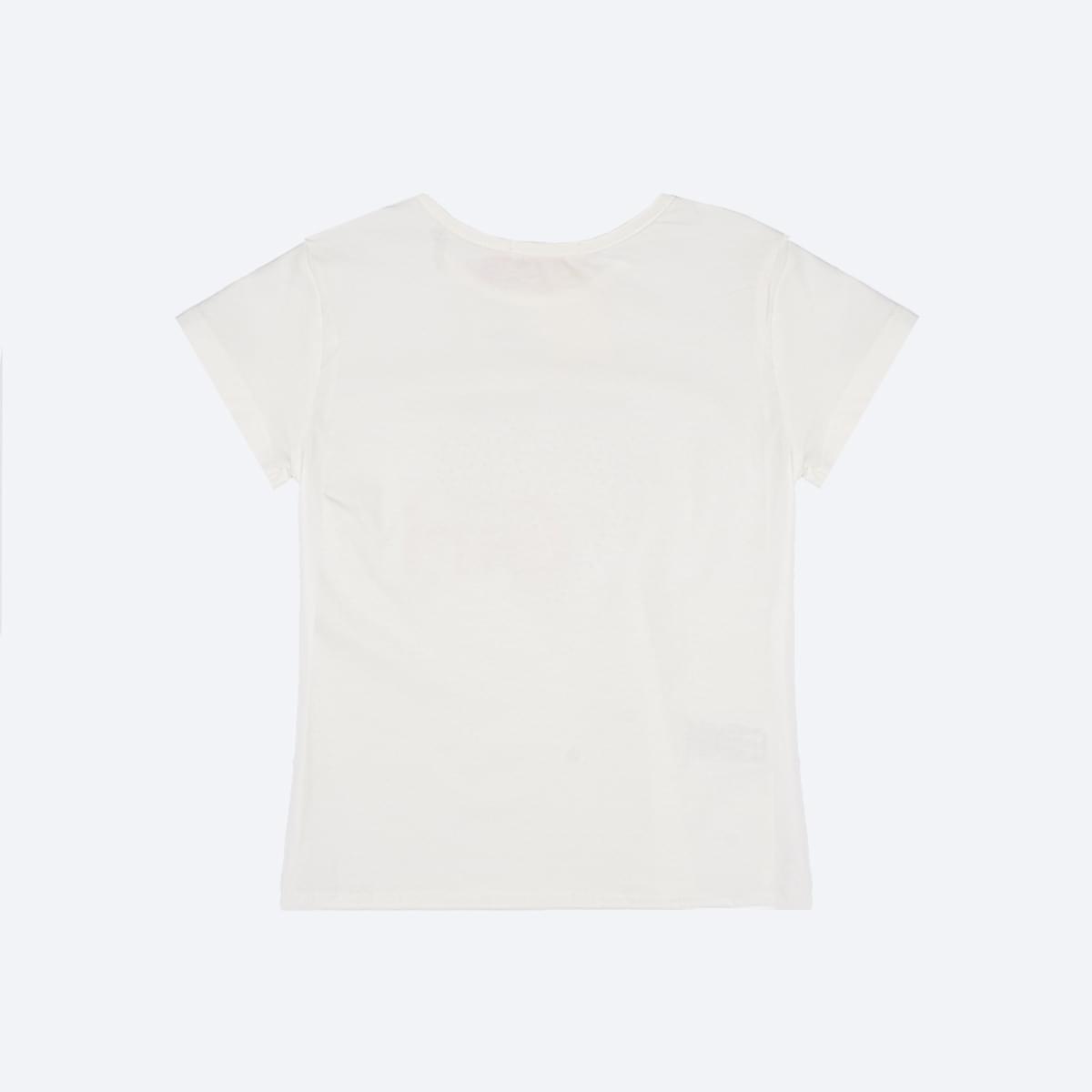 Camiseta Infantil Pampili Girl Coração Strass Off White - costas camiseta feminina