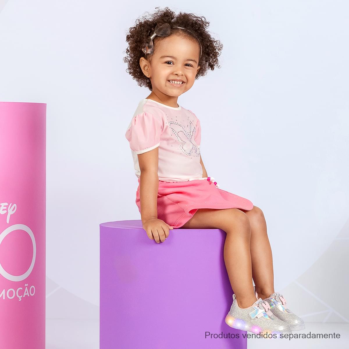 Camiseta Infantil Pampili Borboleta com Strass Rosa - camiseta na menina