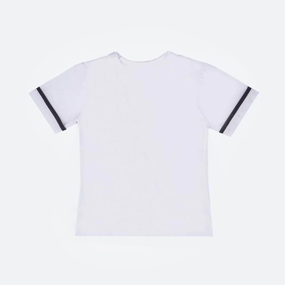 Camiseta Infantil Pampili Carinha Metalizada Branca - costas camiseta branca