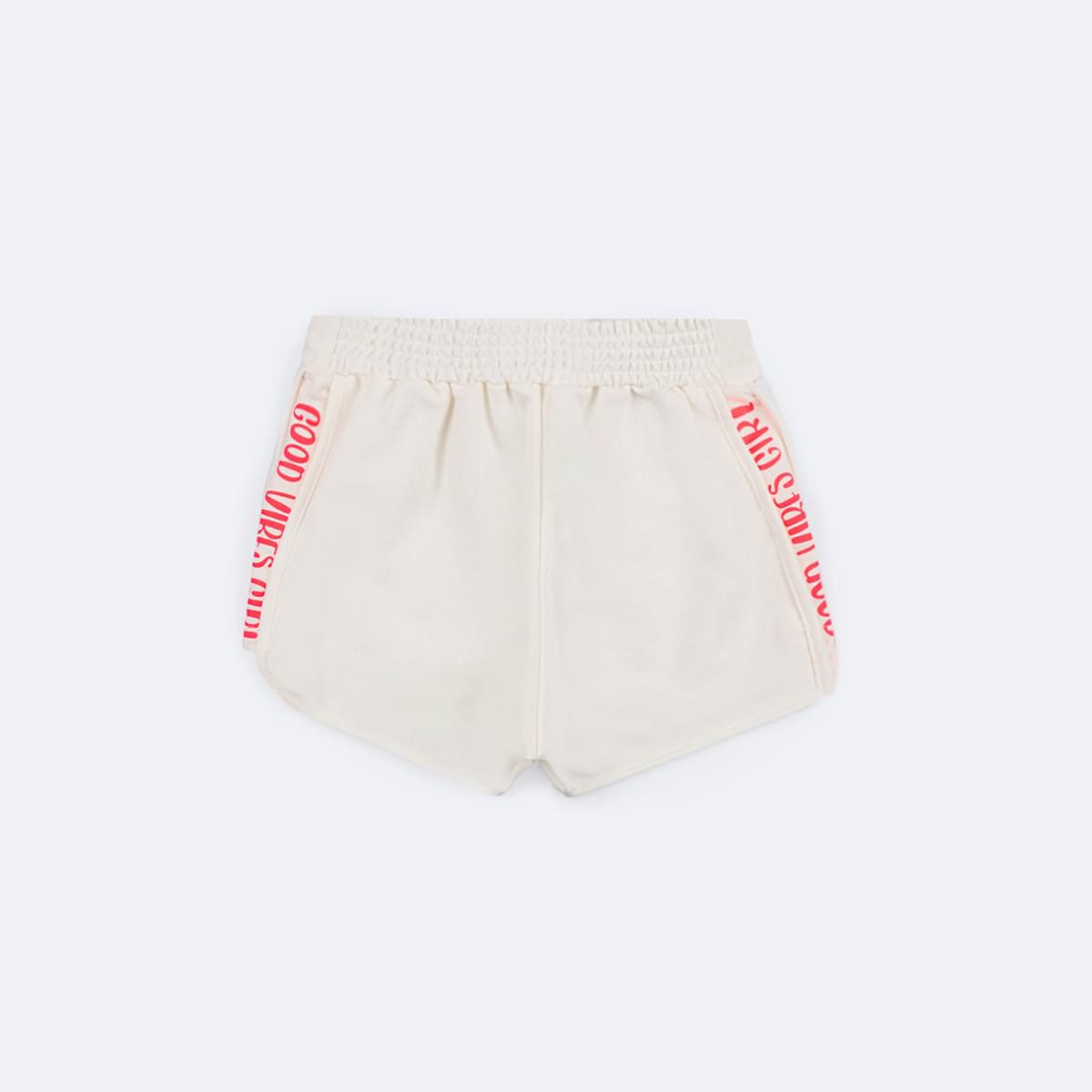 Short Saia Infantil Pampili com Paetê Off White - short infantil feminino