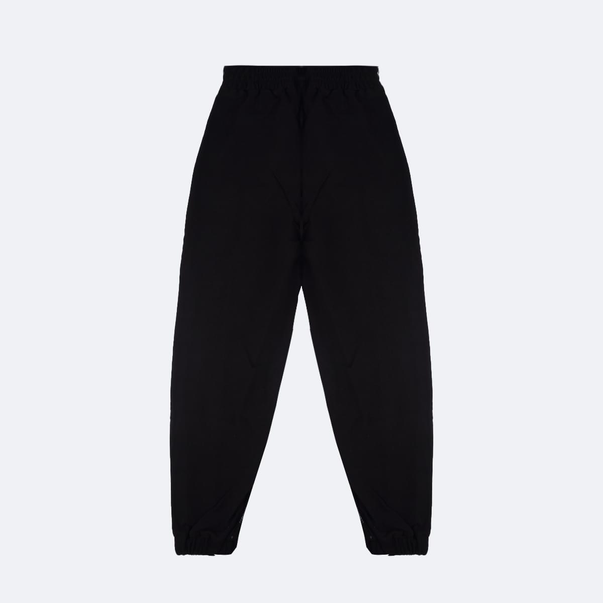 Calça Jogger Pampili Moletom Listra Preta e Rosa - costas da calça