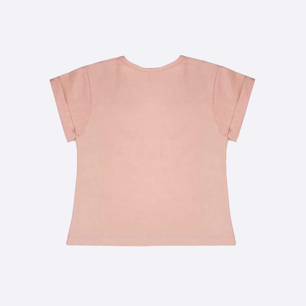 Camiseta Infantil Pampili Your Heart Metalizada Rosa Novo - costas camiseta feminina