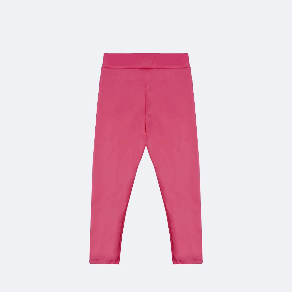 Calça Legging Infantil Pampili Acetinada Pink - costas da calça