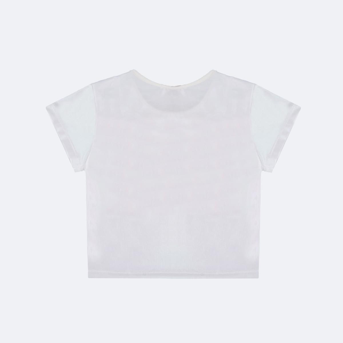 Camiseta Infantil Pampili Have Fun Strass Branca Holográfica