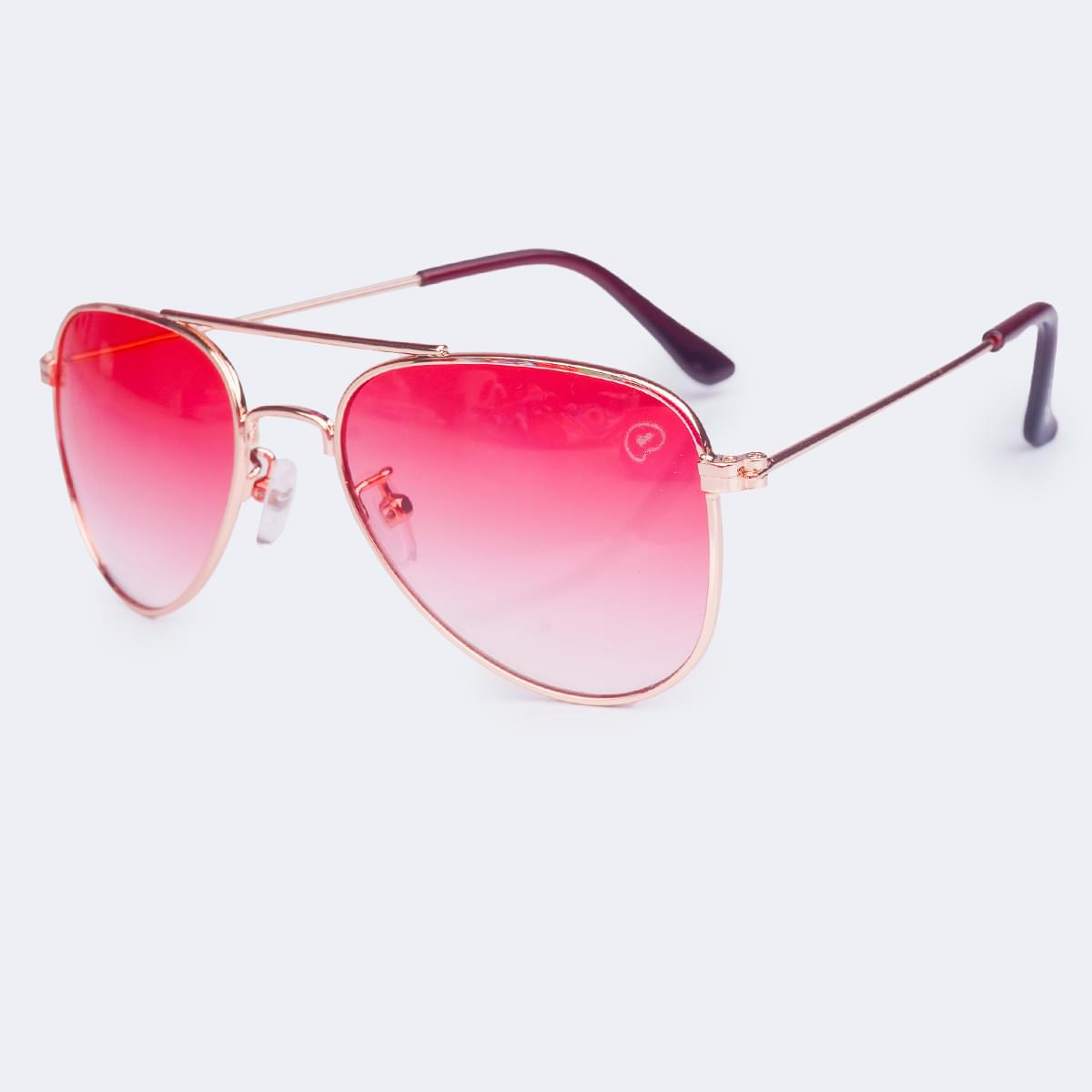 Óculos de Sol Infantil Feminino Aviador Rosa