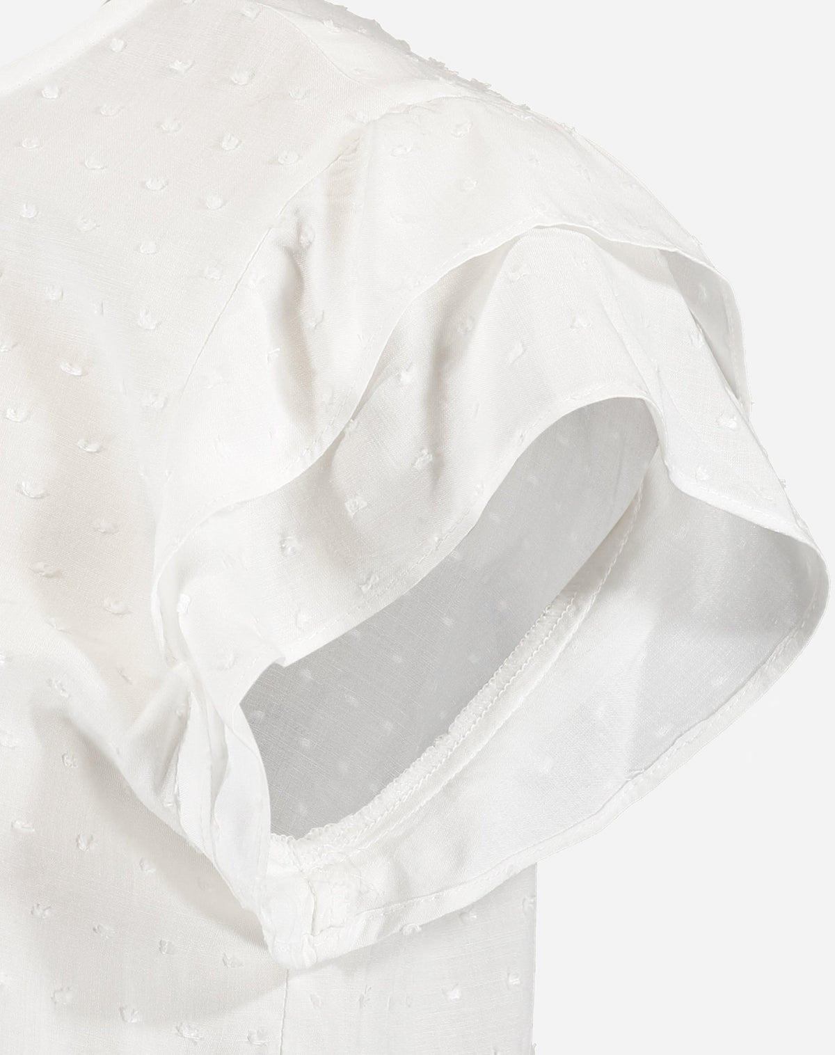 Blusa Texturizada com Manga de Babados - Off-white