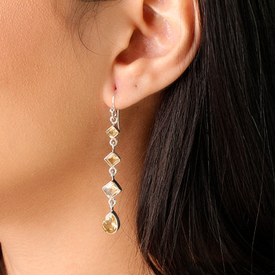 Brinco de Prata com Citrino - 55720
