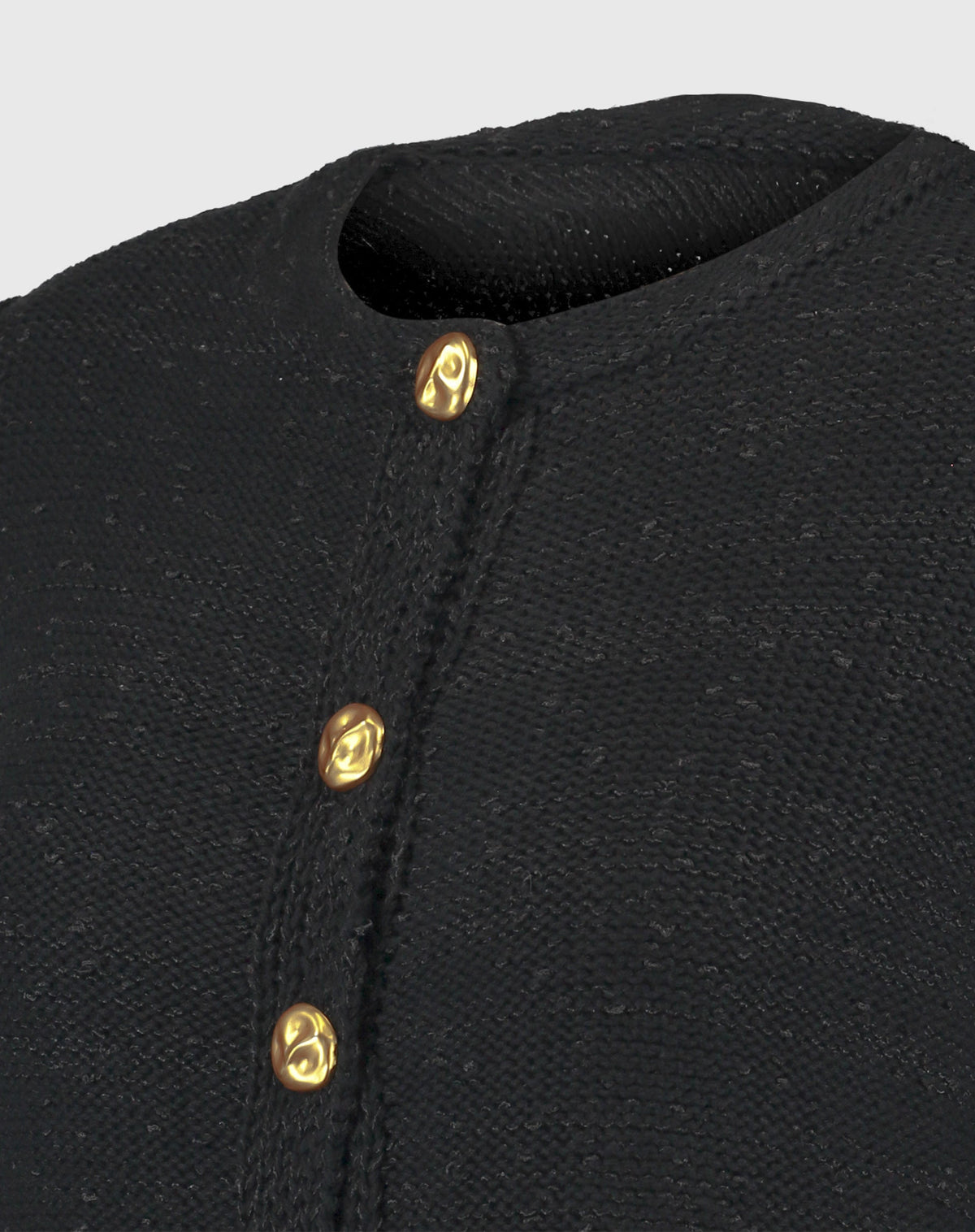 Cardigan Tricot Com Botões - Preto