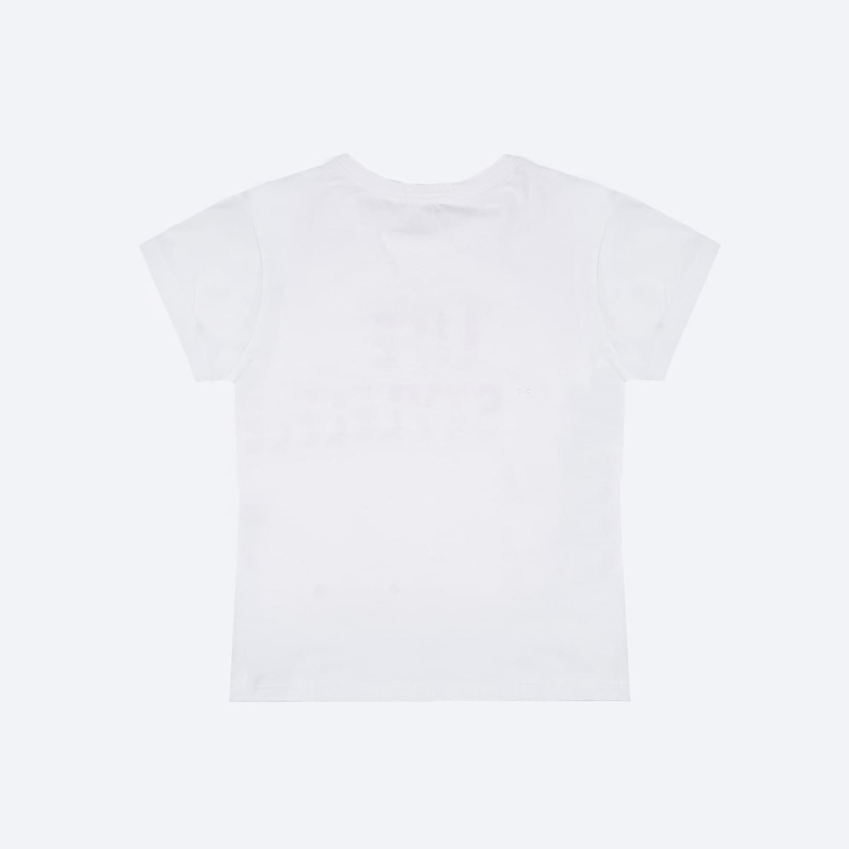 Camiseta Infantil Pampili Life Style Tachas Branca - costas camiseta menina
