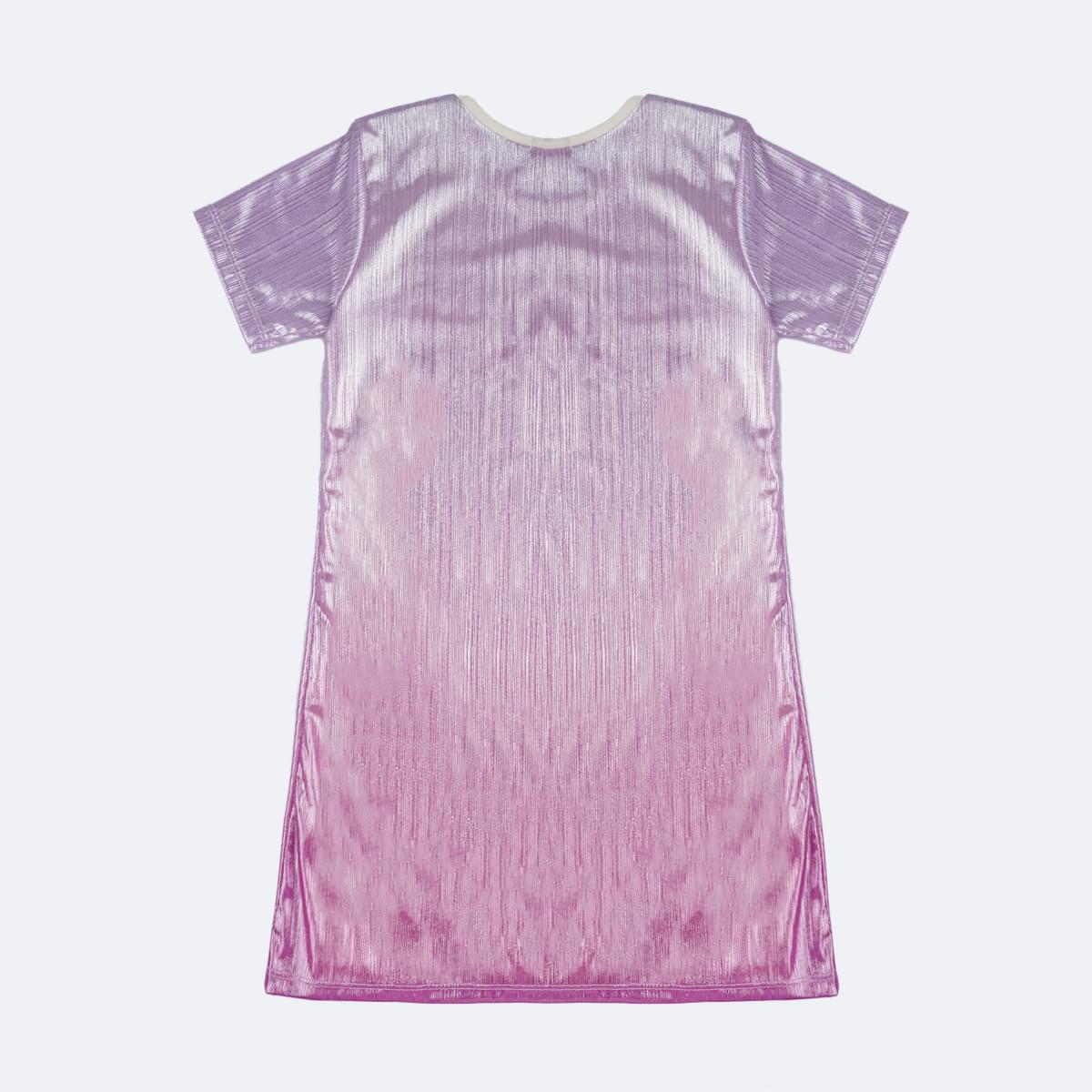 Vestido Infantil Pampili Strass Rosa Metalizado - costas do vestido