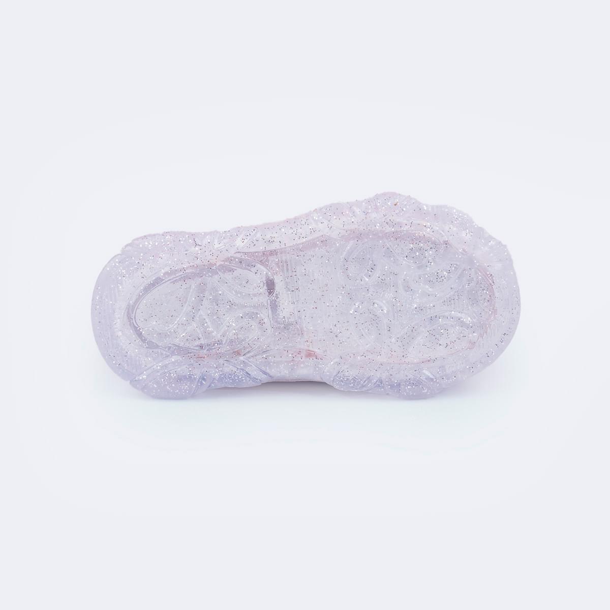 Tênis de Led Infantil Pampili Liz Luz Recortes Branco