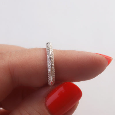 Anel de Prata Aparador com Zircônias - 68361