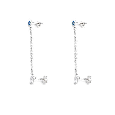 Brinco de Prata Corrente com Zircônias - 68408