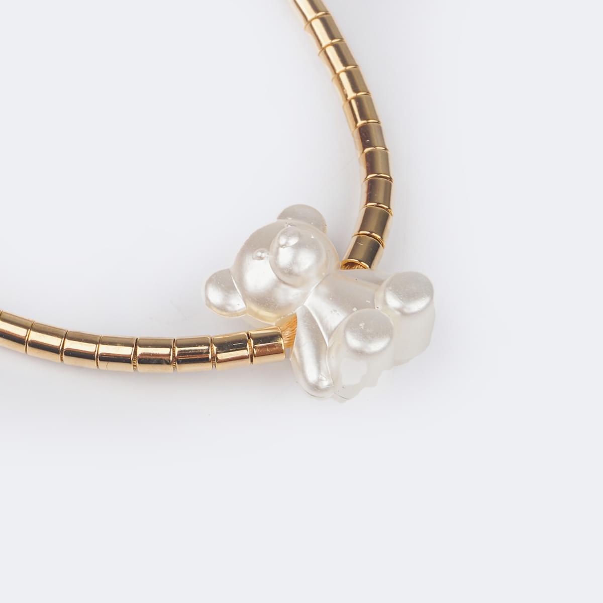 Pulseira Infantil Pampili Ursinho Perolado Dourada - pulseira dourada
