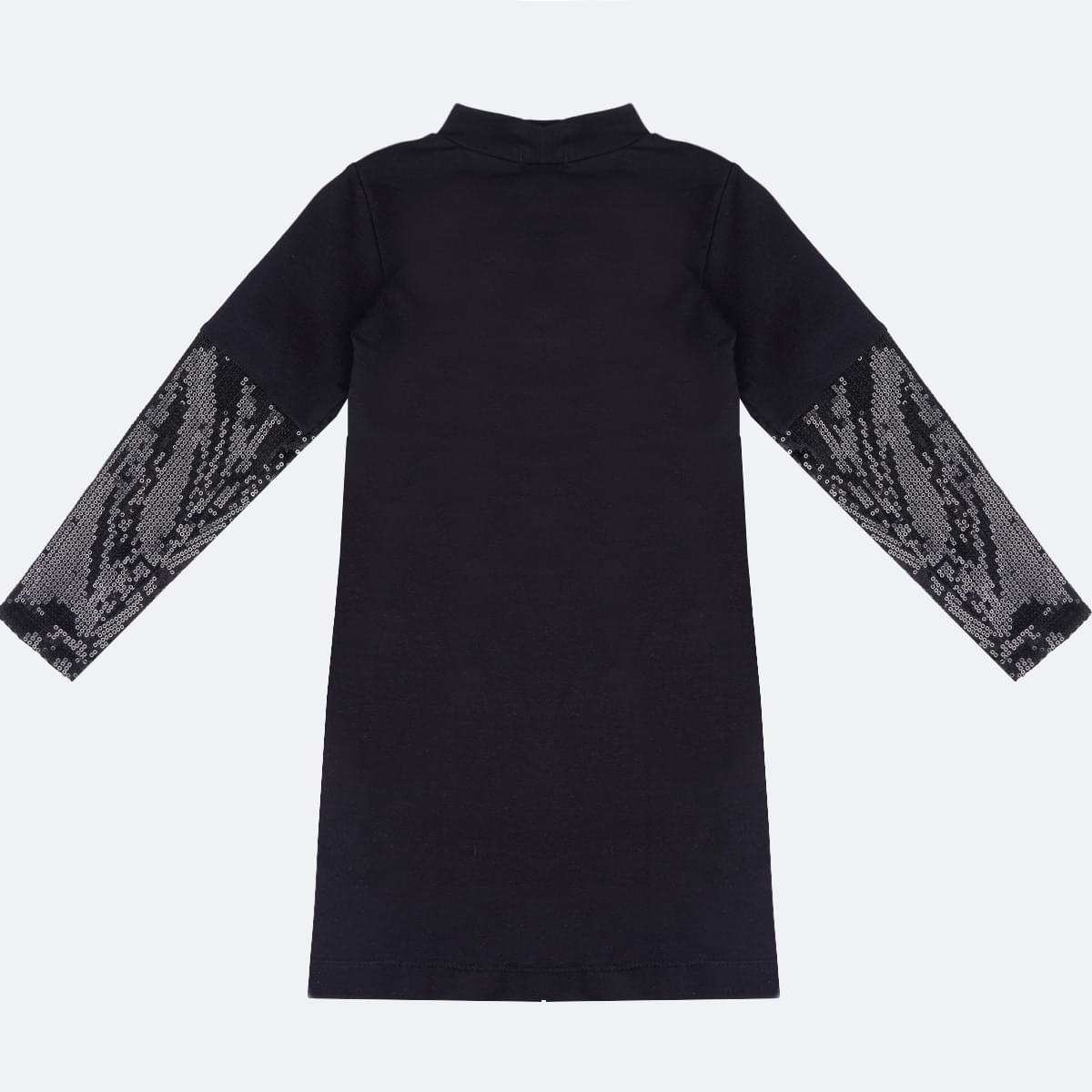 Vestido Infantil Manga Longa Pampili Cool Preto