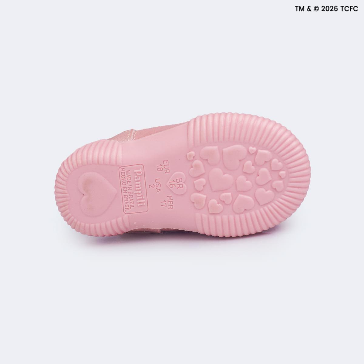 Bota de Bebê Pampili Yuyu Ursinhos Carinhosos Pelúcia Rosa