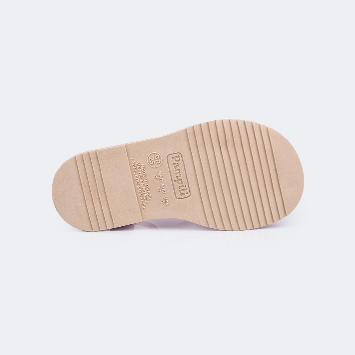 Sandália Infantil Pampili Cora Flatform Metalizada Lisa Prata