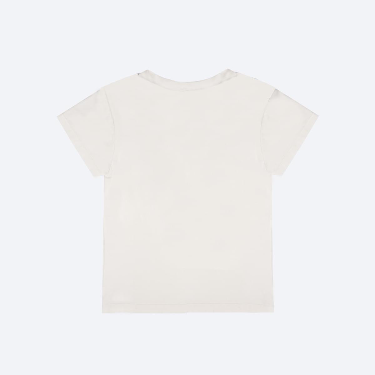 Camiseta Infantil Pampili Gorgurão e Tachas Off White - frente camiseta feminina