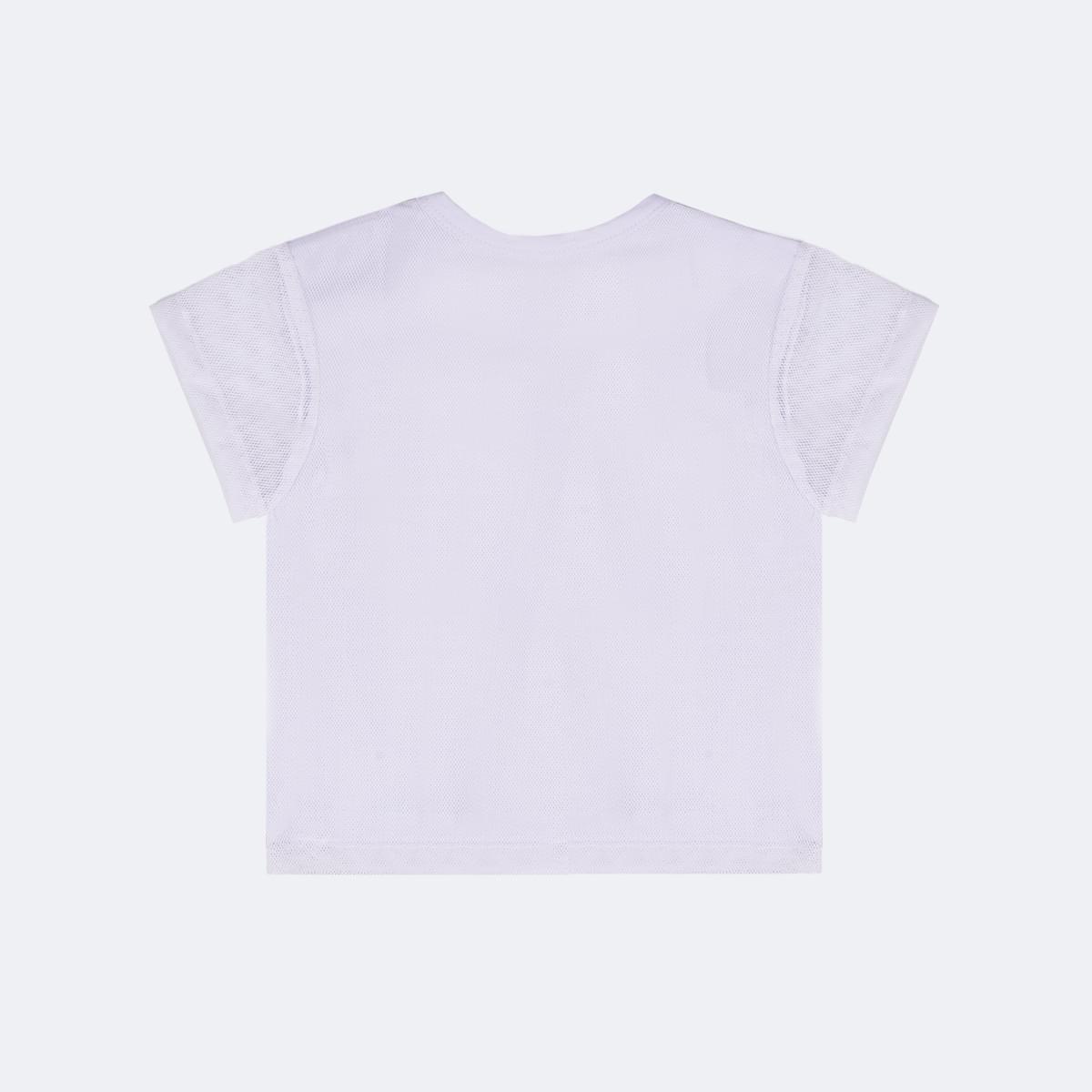 Camiseta Infantil Pampili Shine Tela e Strass Branca - costas da camiseta infantil branca