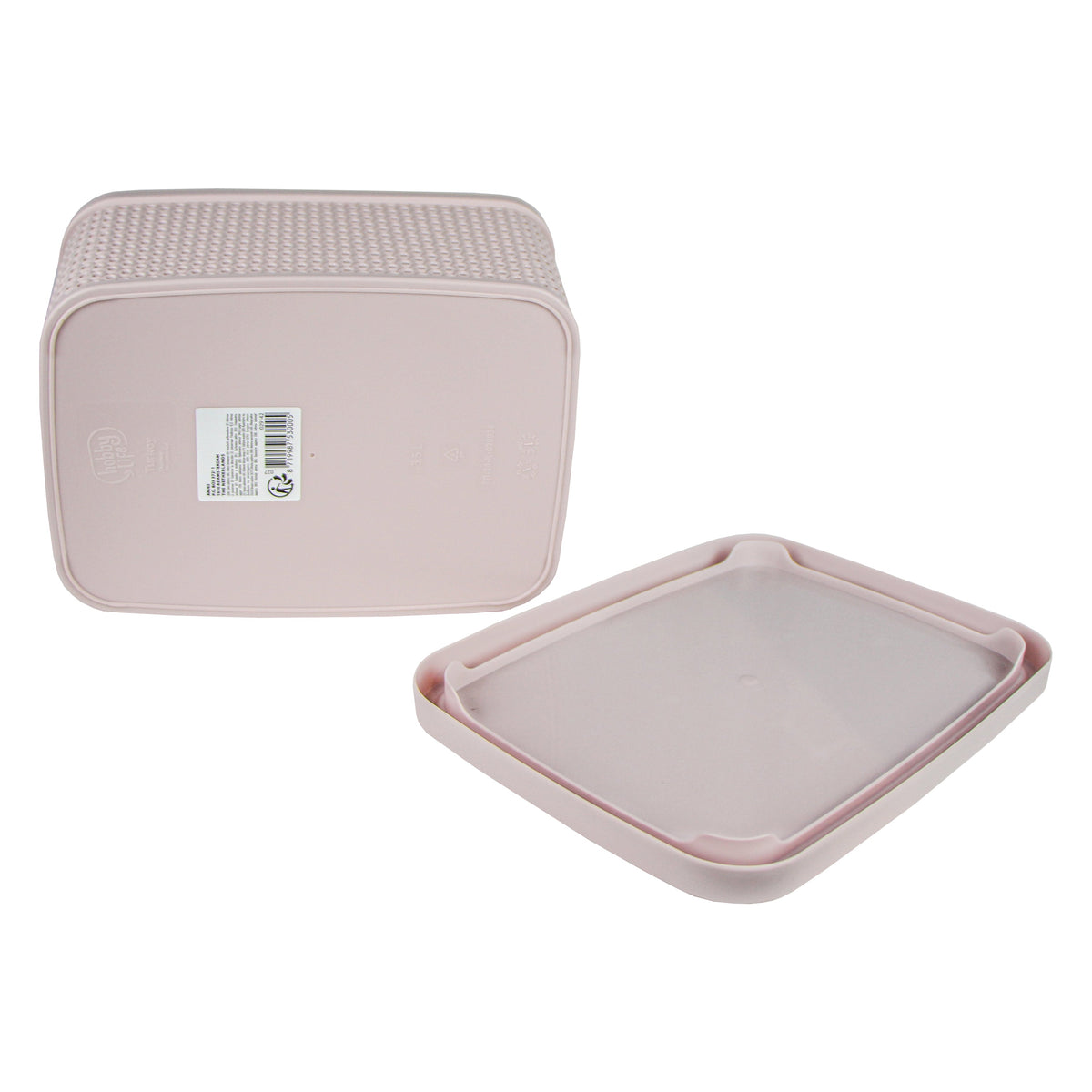 CESTO ORGANIZADOR COM TAMPA ROSA P