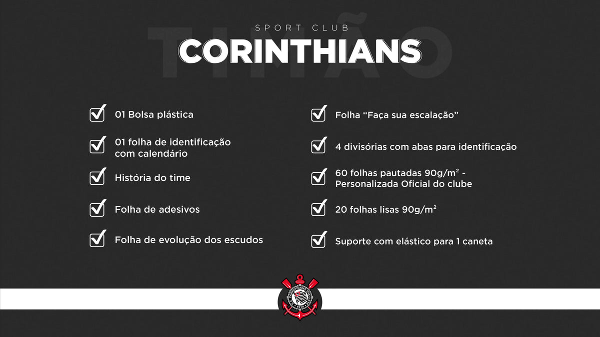CADERNO CORINTHIANS TIMAO Caderno Inteligente ®