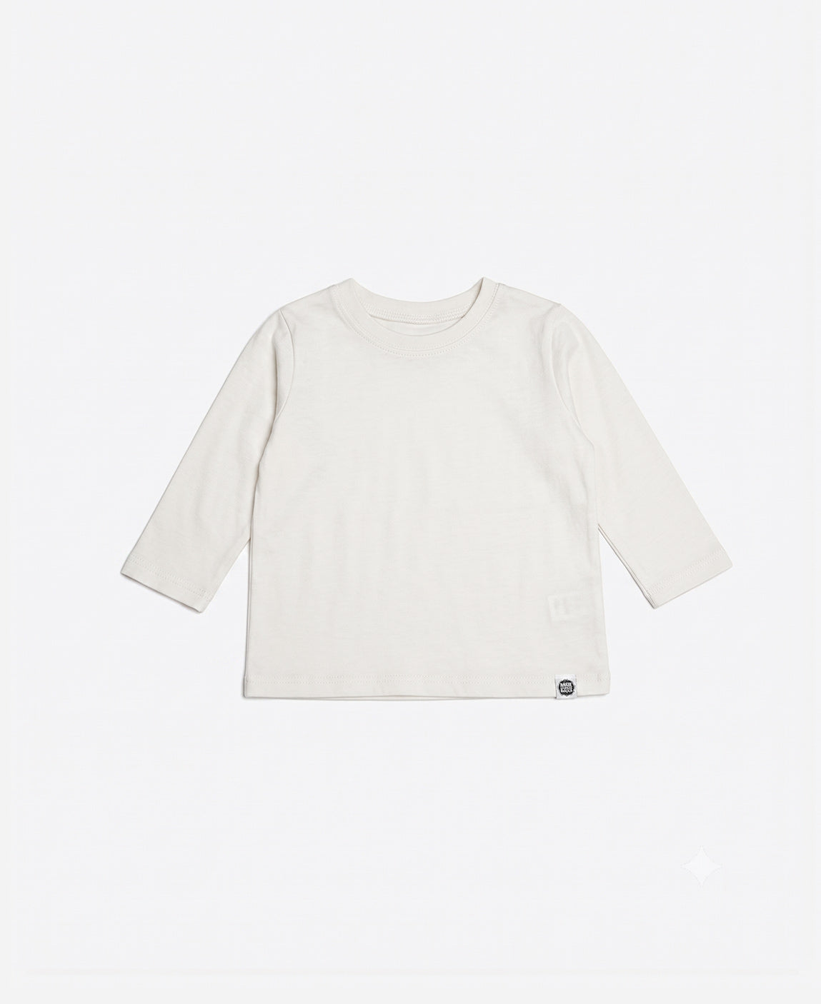 Camiseta Infantil Manga Longa Malha | Liso Branco Off