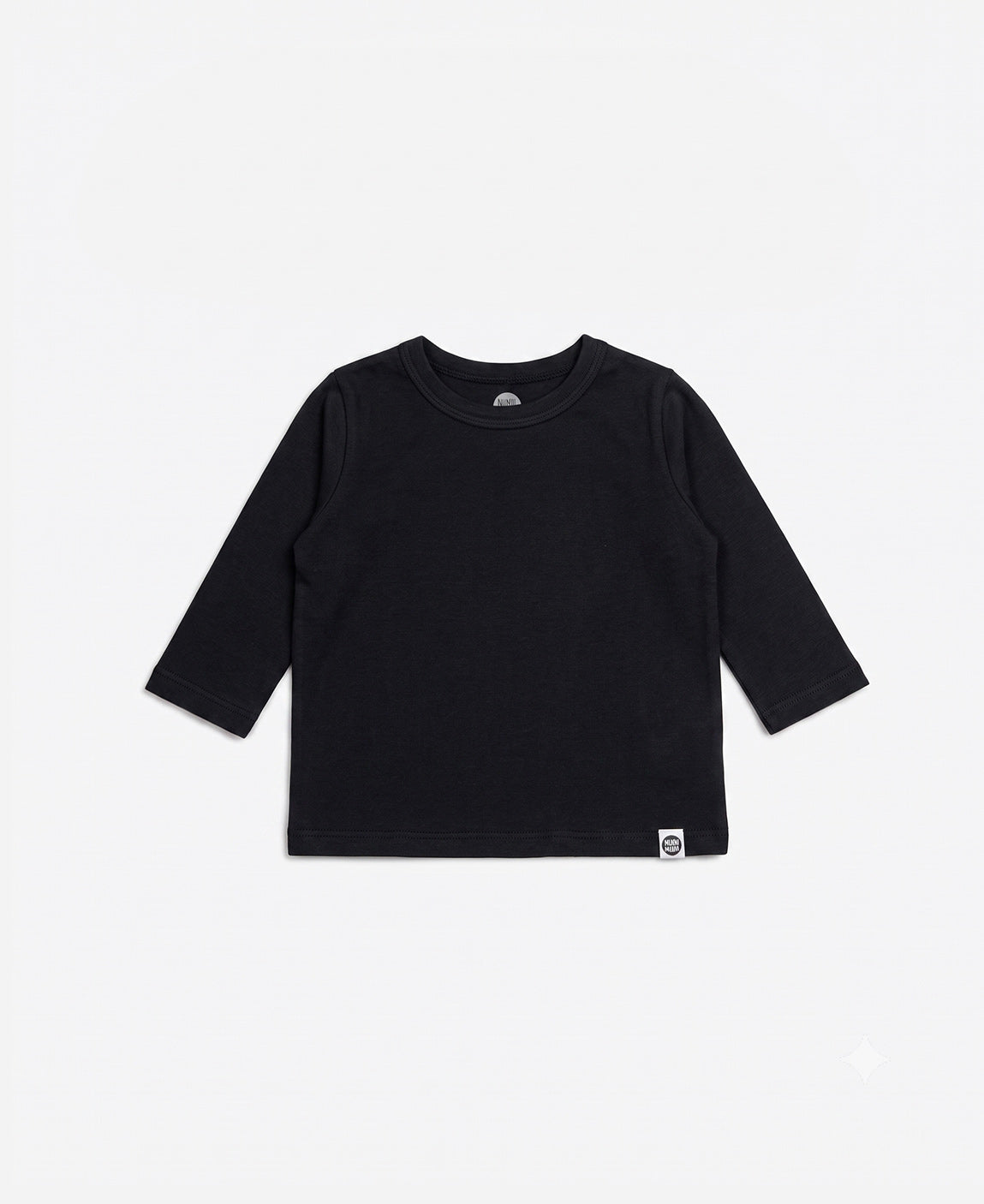Camiseta Infantil Manga Longa Malha | Liso Preto