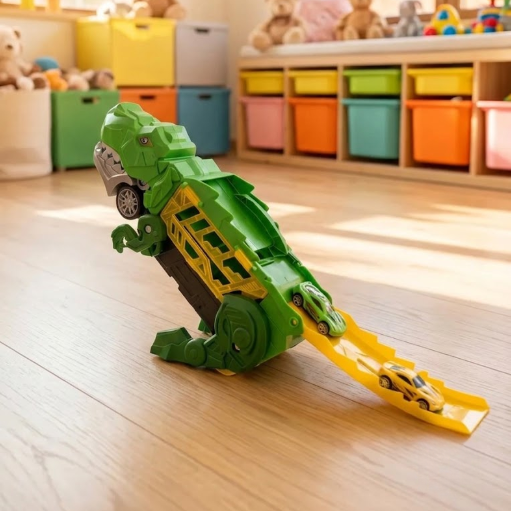 Dinossauro Garagem Carrinhos Verde