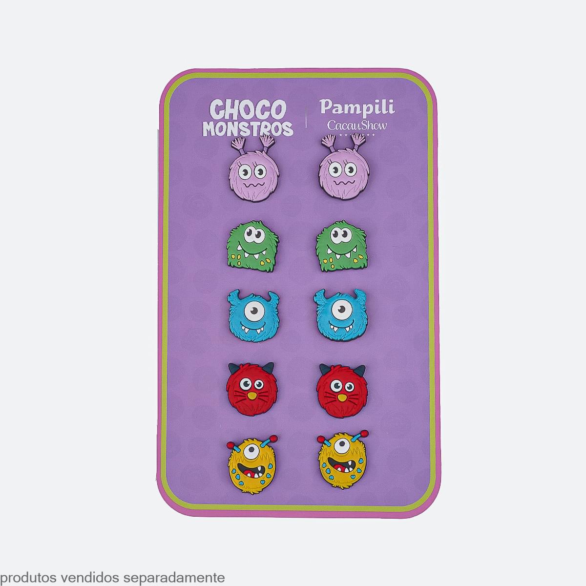Acessório Pin Chocomonstros Cacau Show Pampili Azul (1 Unidade)