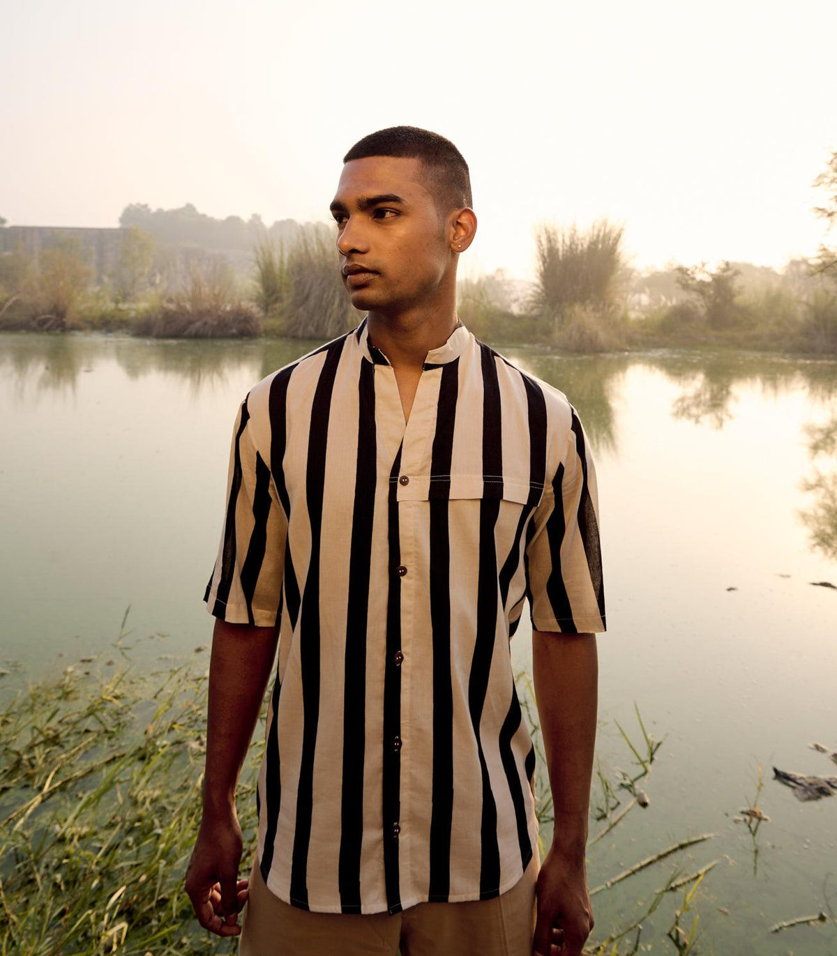 Crested Crane Shirt - Khara Kapas