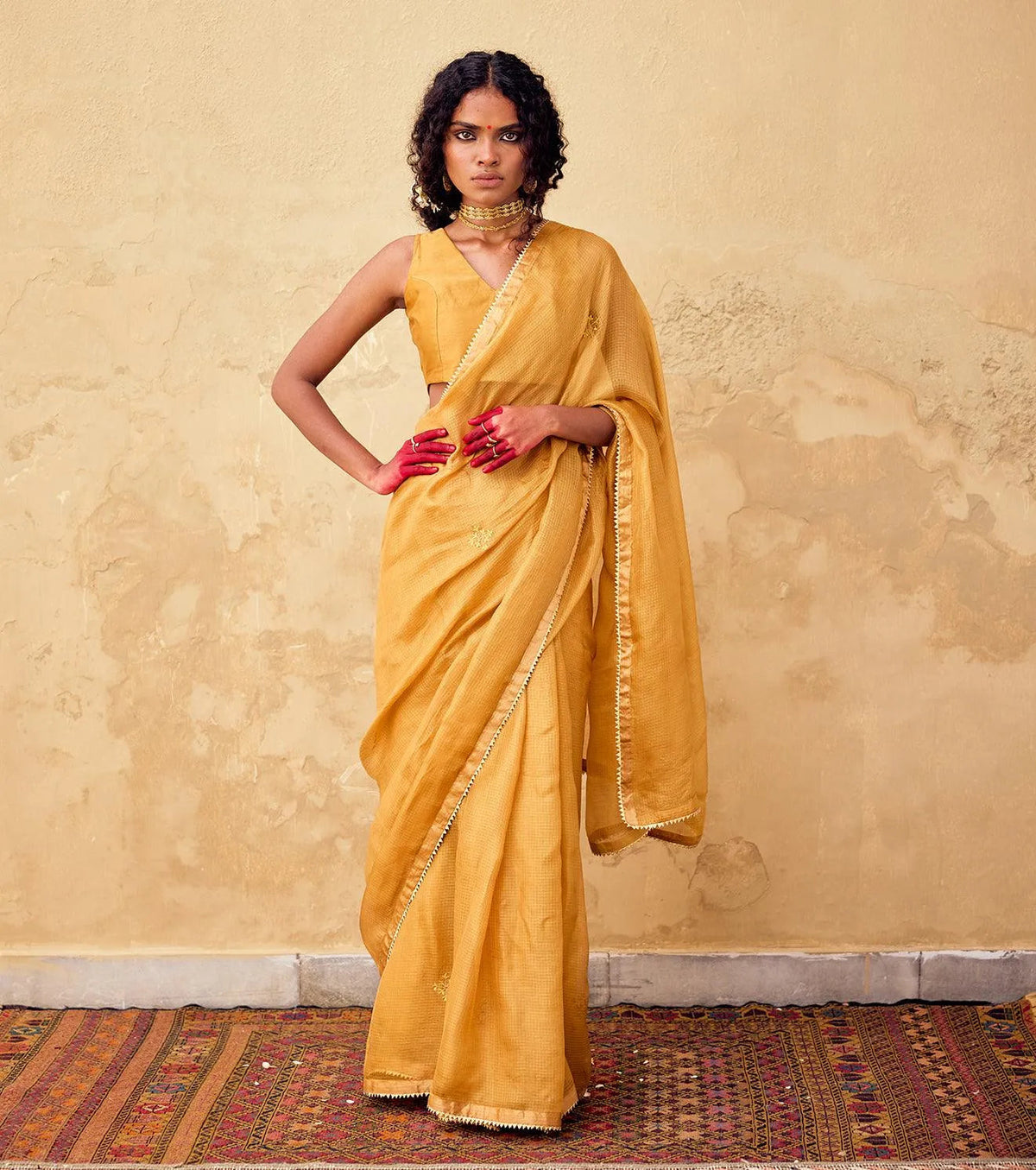 Dhoop Saree with blouse - Khara Kapas