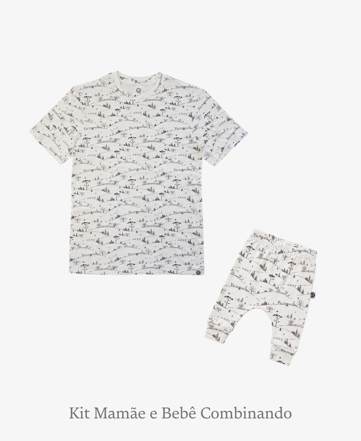 Kit Tal Mãe Tal Filho Camiseta Adulto + Calça Harém Bebê | Village