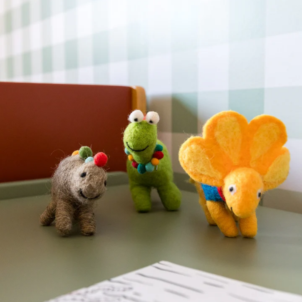 Kit Dinossauros 4 pcs, de Feltro de Lã