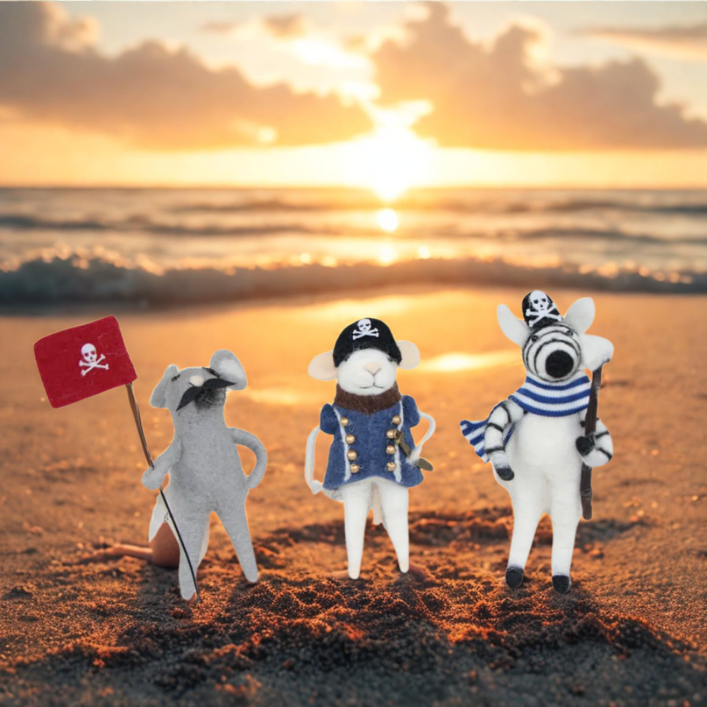Kit Piratas 3 pcs, de Feltro de Lã