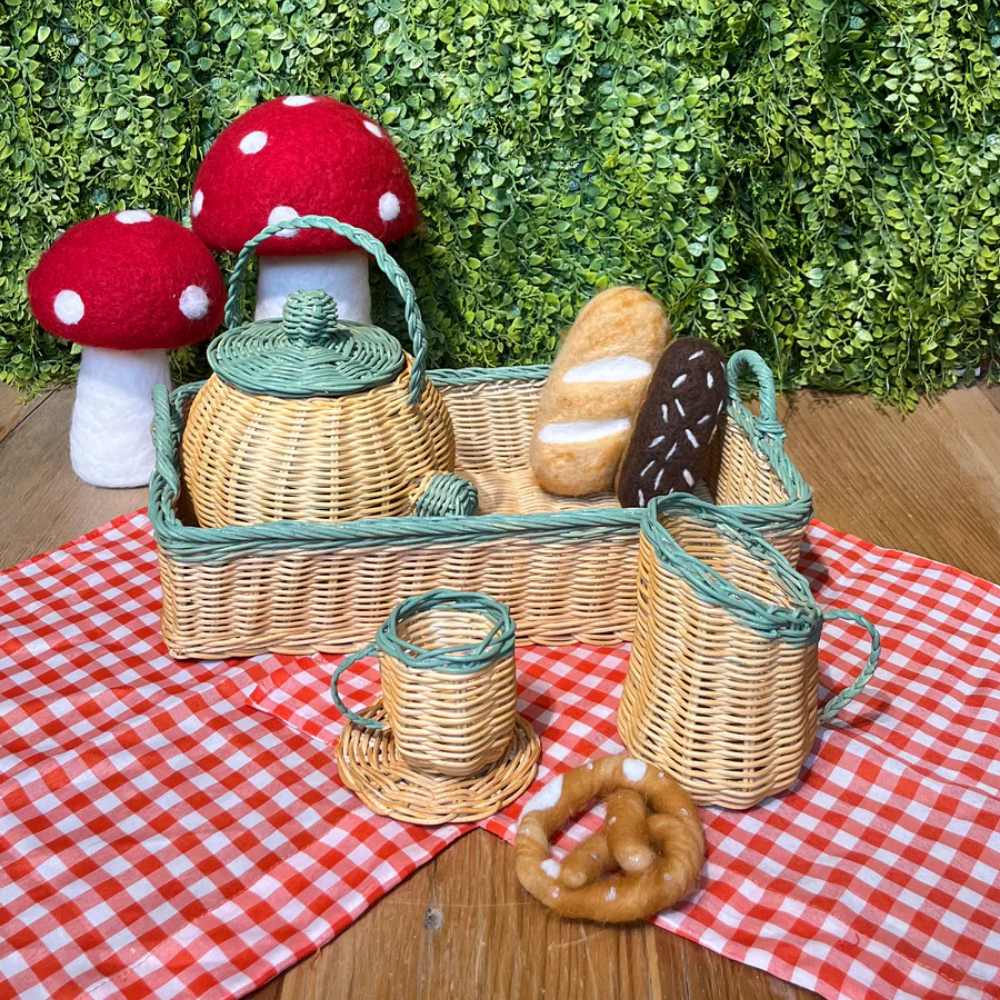 Kit Jogo de Xícaras de Chá, de Rattan