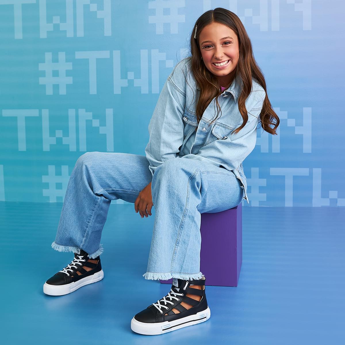 Tênis Cano Médio Feminino Tweenie Space Vazado Preto