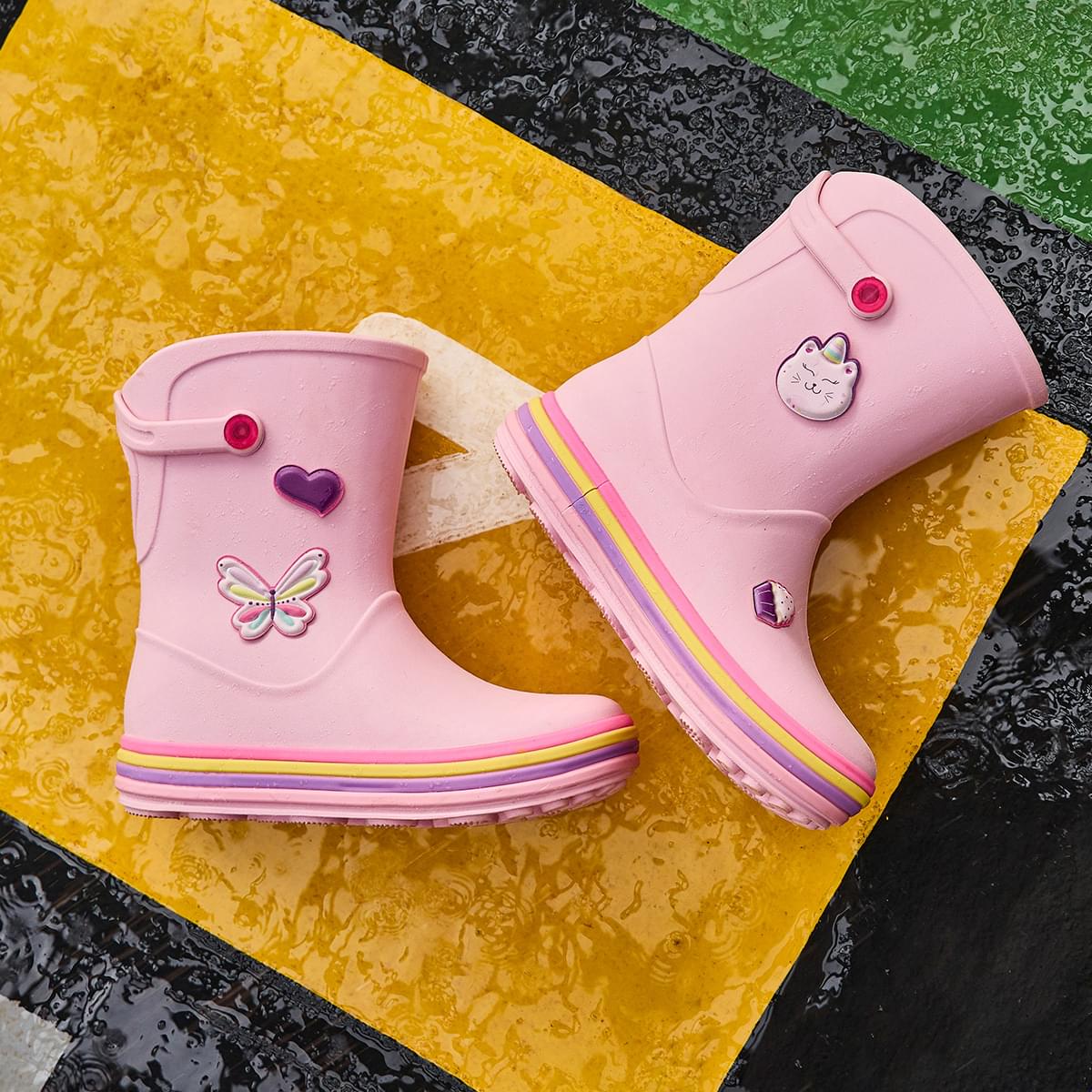 Bota Galocha Infantil Pampili Glee Customizável Rosa