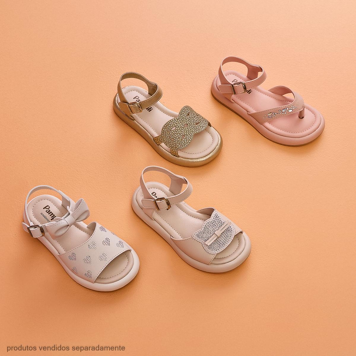 Sandália Infantil Pampili Cora Flatform de Dedo Rosa Claro