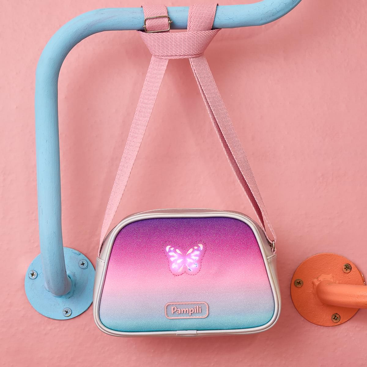Bolsa de Led Infantil Pampili Borboleta Degradê Colorida