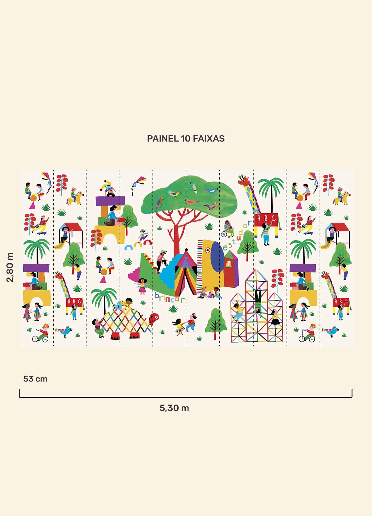 Papel de Parede Infantil Recreio - Painel