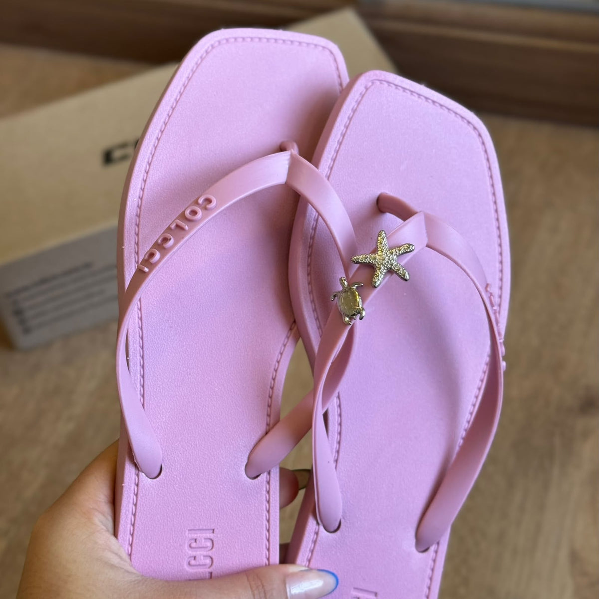 Chinelo Colcci Venice 158.01.01890 + Pin Prata Estrela Do Mar e Tartaruga Grátis