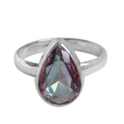 Anel de Prata com Cristal - 55700
