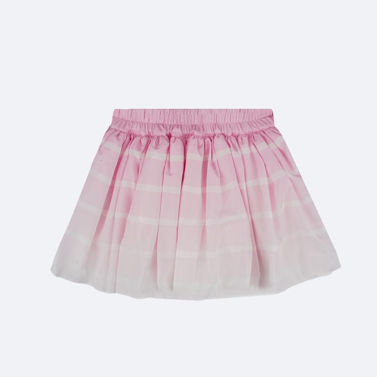 Saia Infantil Pampili Listras e Strass Rosa - traseira da saia com elástico
