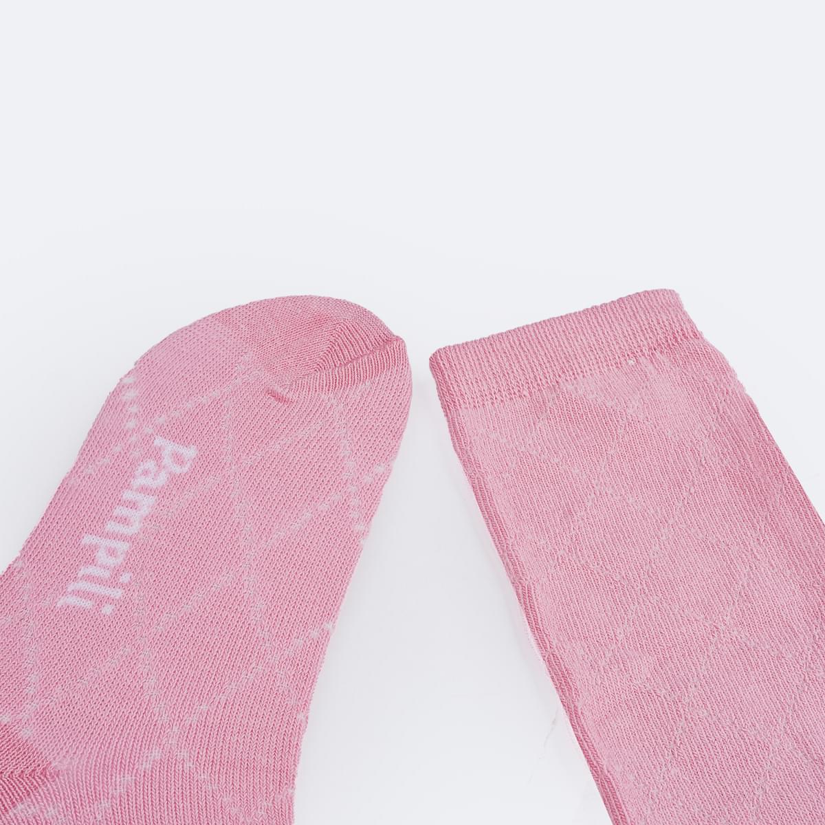 Meia 3/4 Pampili Textura Rosa