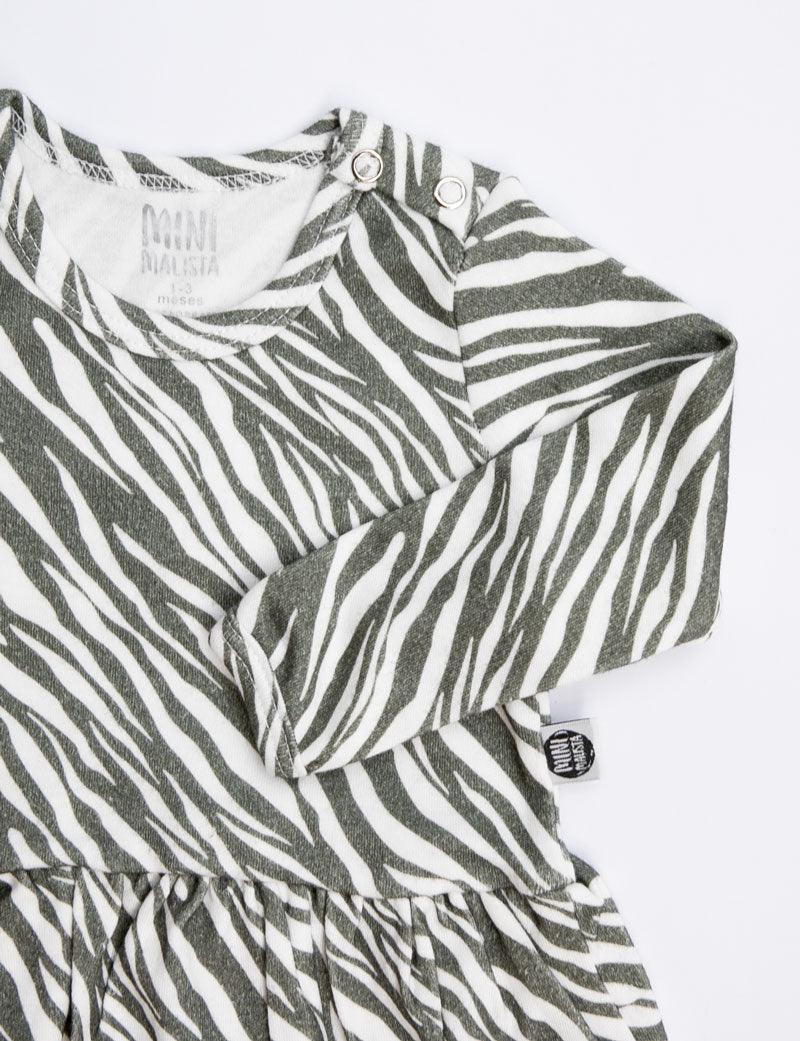 Body-Vestido de Bebê Manga Longa | Zebra - MiniMalista Baby - 0.3, 0.45, b2b, Baby, black-friday, com-desconto-mm10, Frio, Menina, tab-tam-body-vestido -bebê-minimalista-estiloso