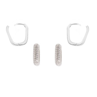 Argola de prata com Zircônia - 56691