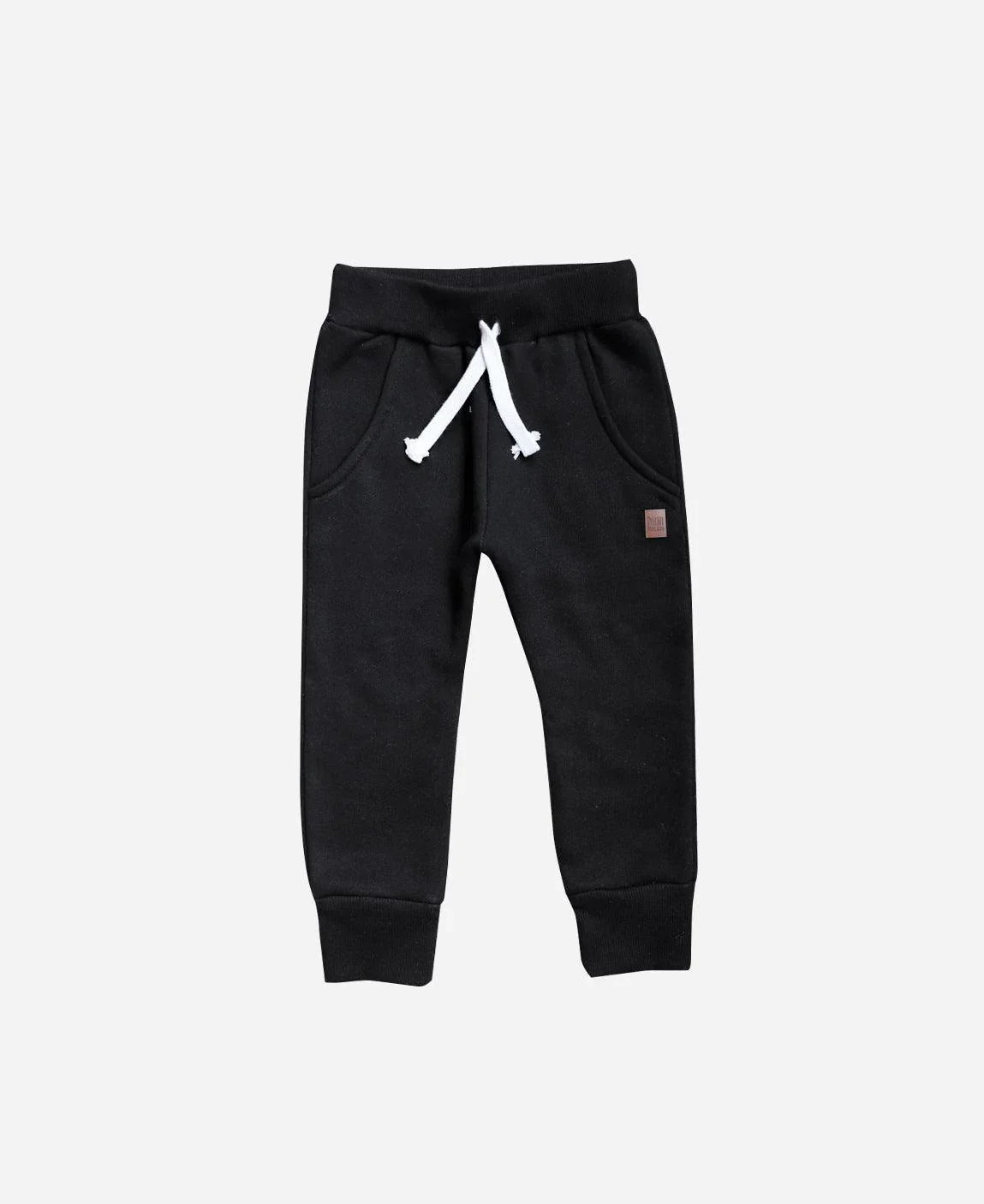 Calça Moletom Peluciado Jogger Liso Preto MiniMalista — 100% algodão premium com interior peluciado, unissex bebê e criança, cor Preto atemporal coringa que combina com tudo