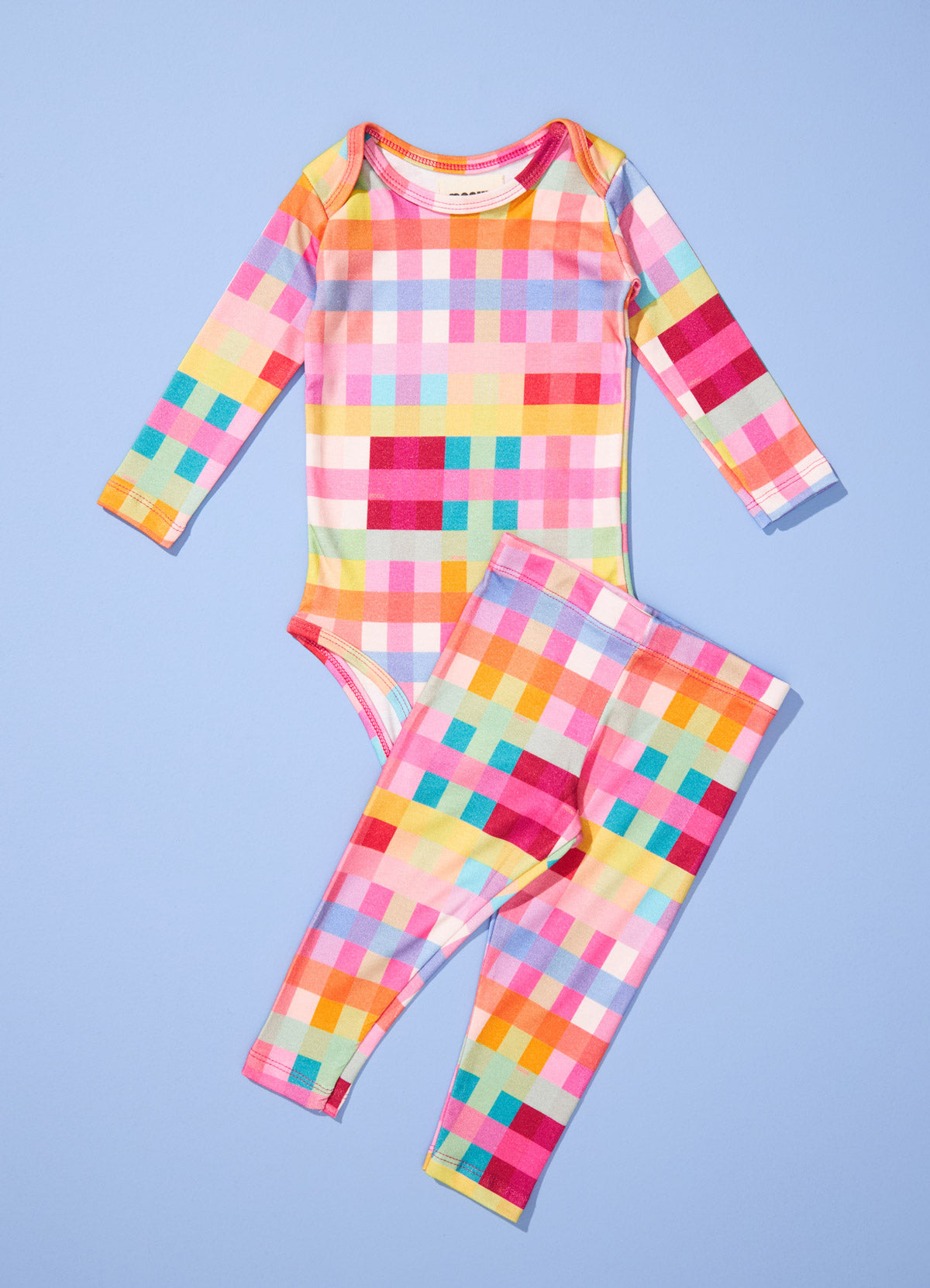 Conjunto Body Manga Longa - Xadrez Radiante