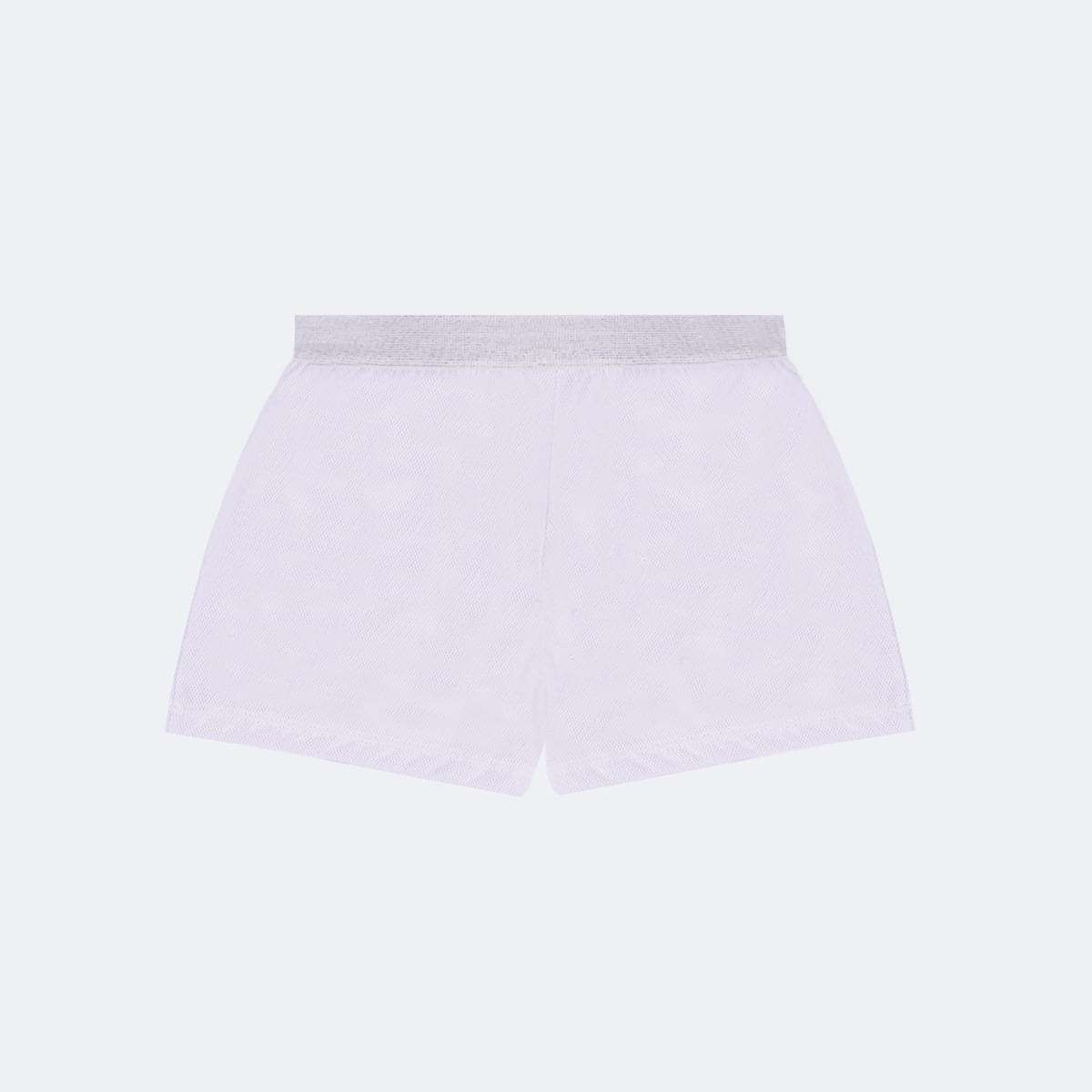 Short Infantil Pampili Tela e Strass Branco - costas do shortinho infantil